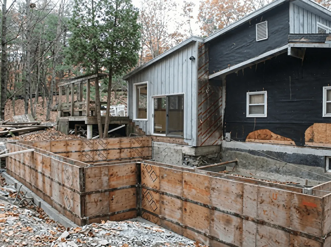Prepared site with foundation forms for home remodeling and addition project in Colorado Springs, CO